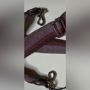 New Rebecca Minkoff Adjustable Purse Strap Stripe Bordeaux+